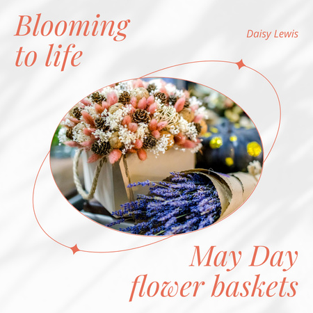 Plantilla de diseño de oferta de canastas de flores de mayo Instagram 