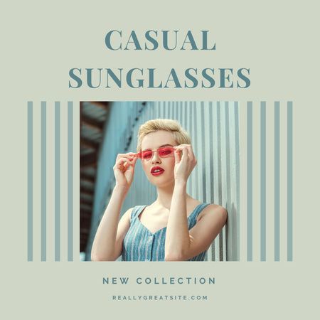 Designvorlage Sonnenbrillen für Frauenwerbung für Instagram
