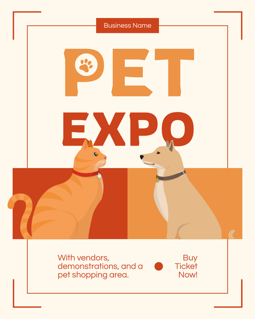 Designvorlage Buy Tickets to Pet Expo Today für Instagram Post Vertical