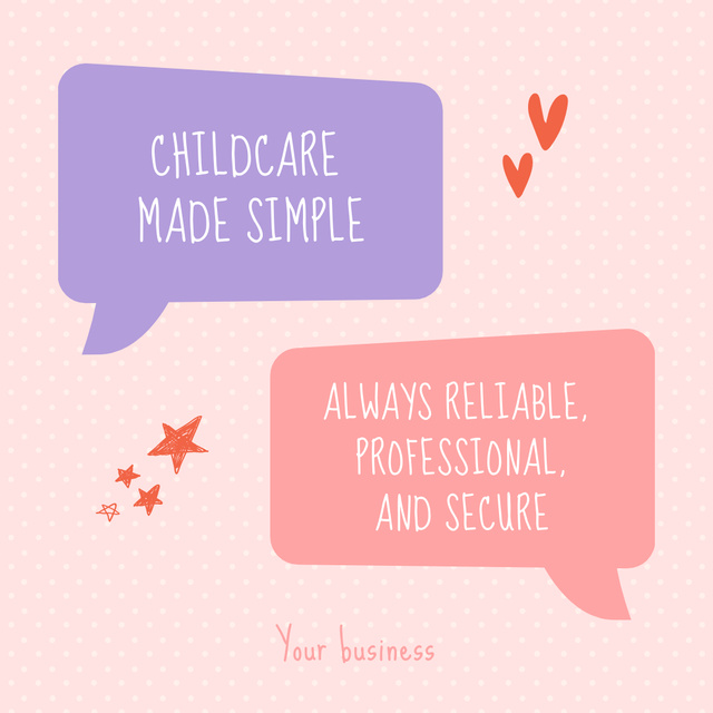 Text Messages about Secure Childcare Service Instagram Design Template
