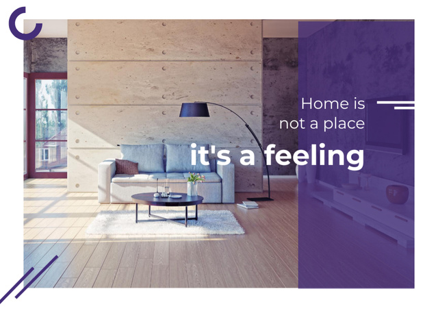 Cozy Wooden Interior for Home Postcard 5x7in – шаблон для дизайну