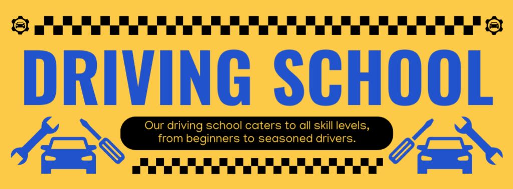 Designvorlage Advanced Level Of Driving Skills Offer At School für Facebook cover