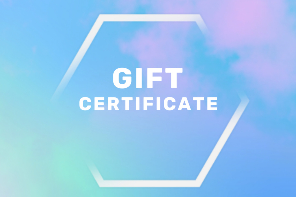 Ontwerpsjabloon van Gift Certificate van Neon Frame on tiles