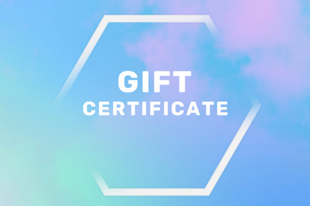 Neon Frame on tiles Gift Certificate Design Template
