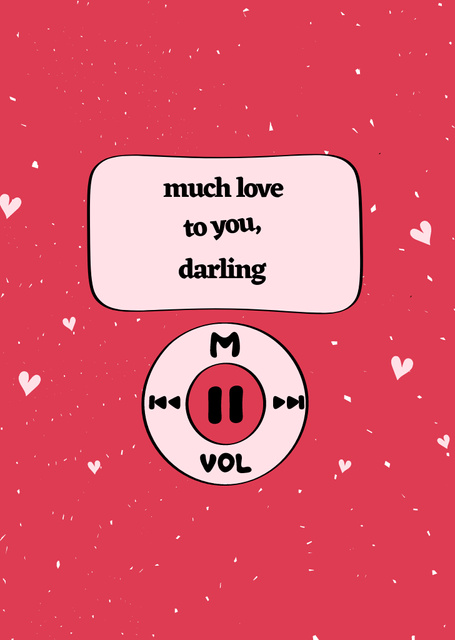 Plantilla de diseño de Cute Valentine's Day Holiday Greeting With Hearts Postcard A6 Vertical 