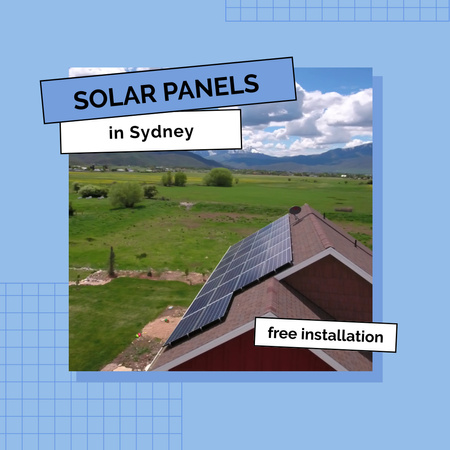 Solar Panels With Free Installation Promotion Animated Post Design Template