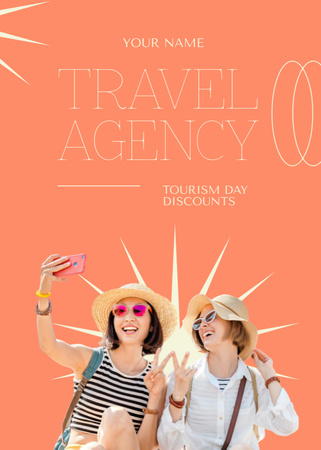 Happy Clients And Travel Agency Services On Sale Flayer Design Template