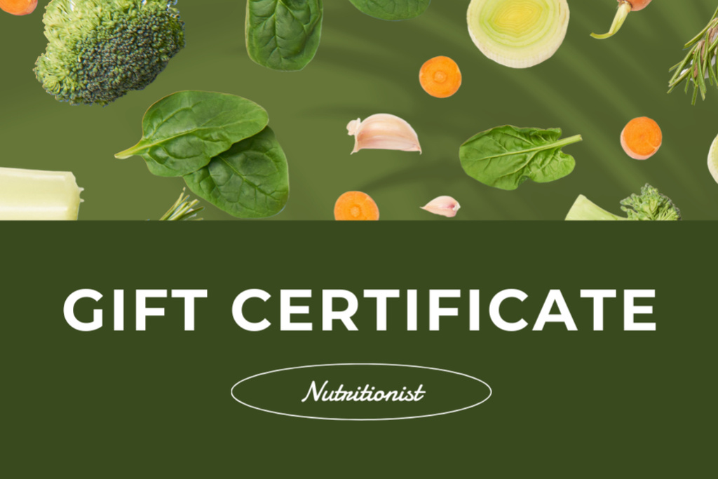 Plantilla de diseño de Effective Nutritionist And Dietitian Services Offer As Gift Gift Certificate 