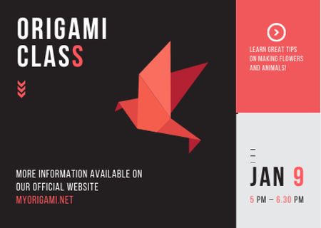 Template di design Origami class Invitation Card