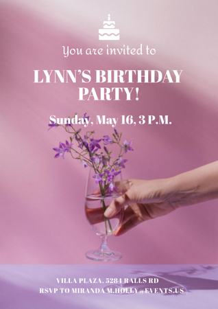 Designvorlage Birthday Party Announcement für Flyer A4