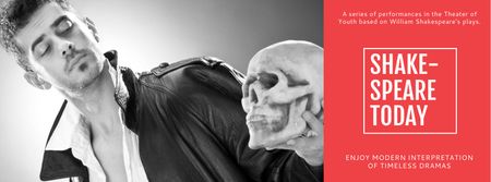 Modèle de visuel Theater Invitation with Actor in Shakespeare's Performance - Facebook cover