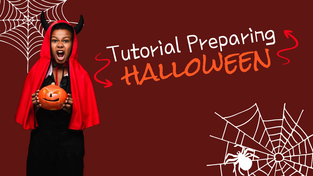 Platilla de diseño Tutorial Preparing Halloween Youtube Thumbnail