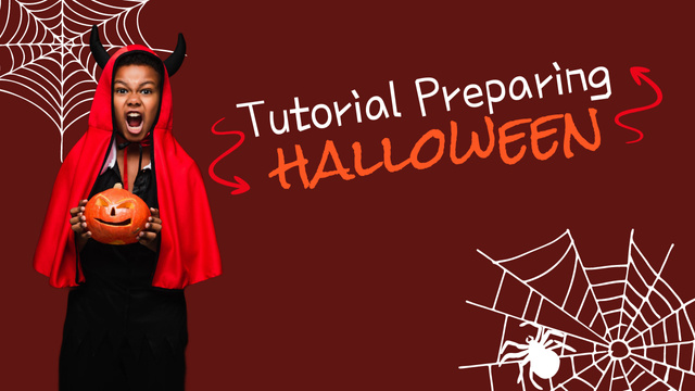 Tutorial Preparing Halloween Youtube Thumbnail tervezősablon