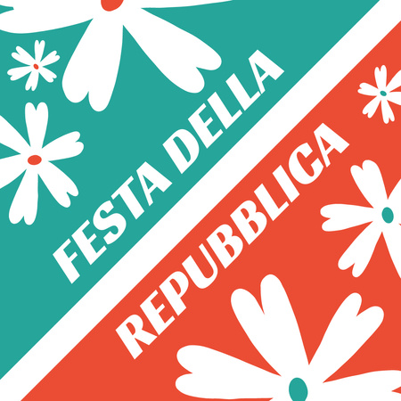 Ontwerpsjabloon van Instagram van Eenvoudige groene en rode Italiaanse nationale feestdaggroet