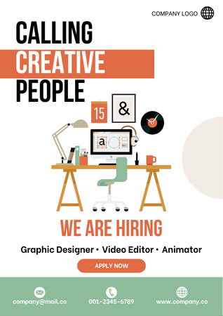  Creative People Hiring Announcement Flyer A4 Design Template