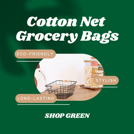 Designvorlage Stylish And Eco Bags For Groceries Promotion für Animated Post