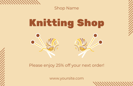 Offer of Discounts on Knitting Goods Thank You Card 5.5x8.5in Design Template