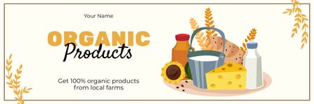 Plantilla de diseño de Descuento en alimentos orgánicos de granja local Twitter 