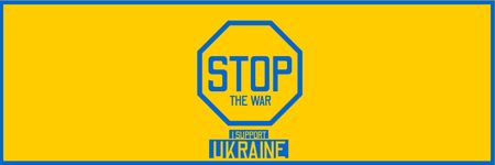 Plantilla de diseño de alto a la guerra en ucrania Email header 