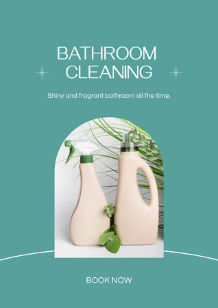 Fürdőszoba takarítási szolgáltatások Poster tervezősablon
