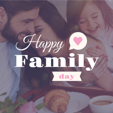 Happy Family Day with Family on Breakfast Instagram Design Template
