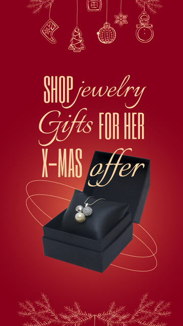 Ontwerpsjabloon van Instagram Story van Christmas Offer of Female Jewelry