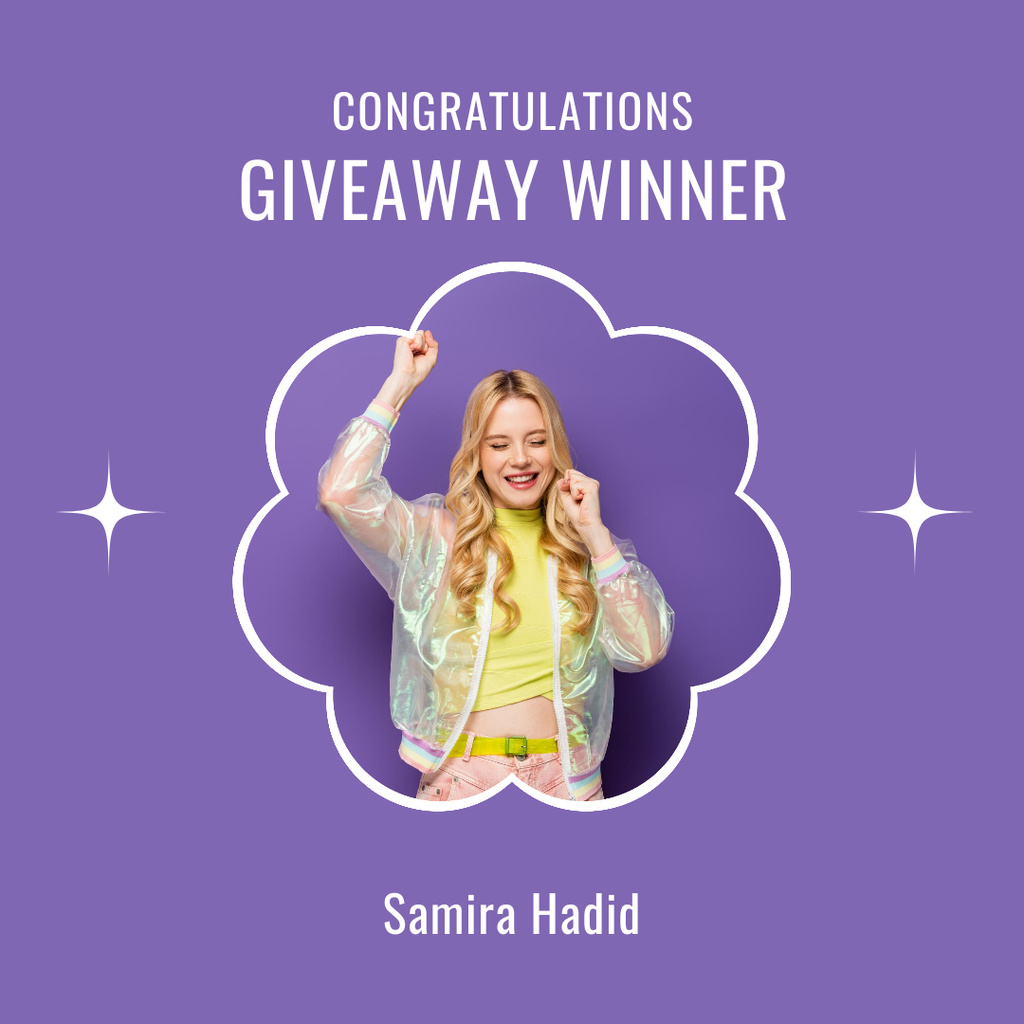 Ontwerpsjabloon van Instagram van Congratulations Giveaway Winner