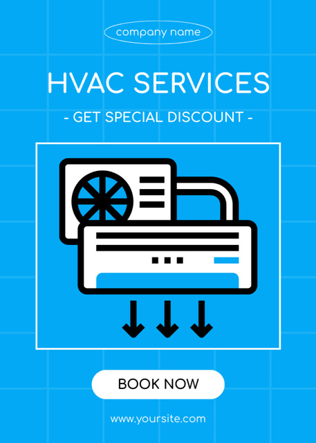 HVAC Service Maintenance Discount on Simply Illustrated Flayer Πρότυπο σχεδίασης