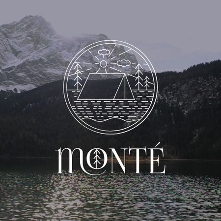 Travel Tour Offer with Mountain Lake Animated Logo Šablona návrhu
