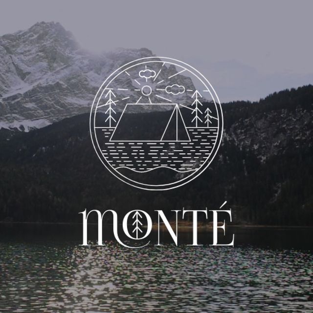 Travel Tour Offer with Mountain Lake Animated Logo Tasarım Şablonu