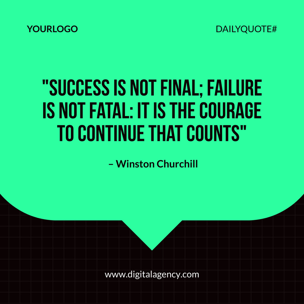 Business Quote about Failure and Courage LinkedIn post Design Template