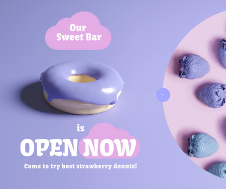 Sweets Store Opening Announcement Facebook Modelo de Design