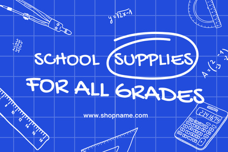 Back to School Offer of Supplies for All Grades Label Design Template
