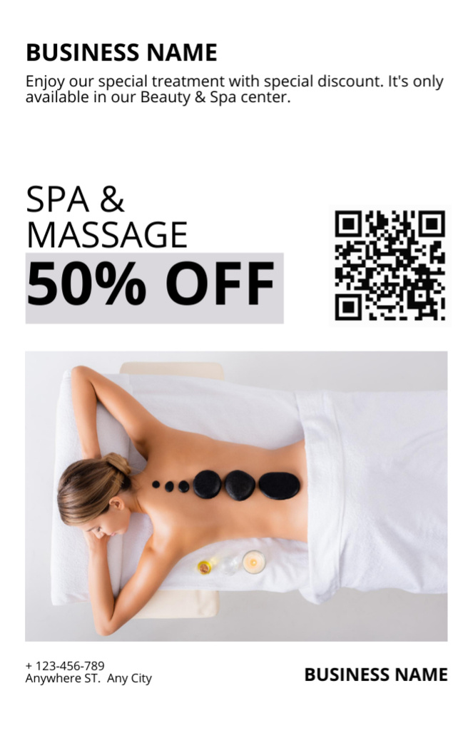 Discount Offer on Massage Services Recipe Card Design Template