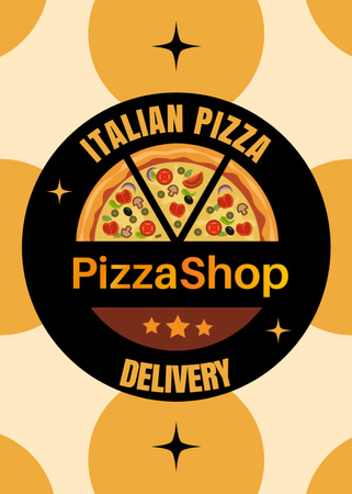 Designvorlage Pizzeria Promo with Free Pizza Delivery für Flayer