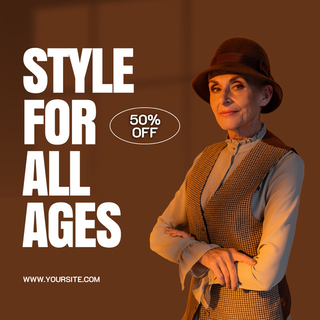 Timeless Style For Elderly Offer In Brown Instagram – шаблон для дизайну