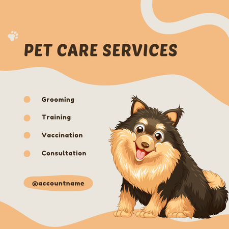 Cute Dog ​​for Veterinary Clinic Advertisement Instagram Design Template