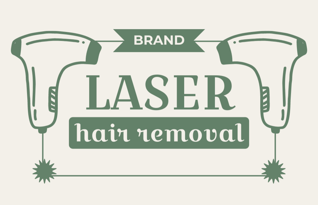 Responsible Laser Hair Removal Service Promotion Business Card 85x55mmデザインテンプレート