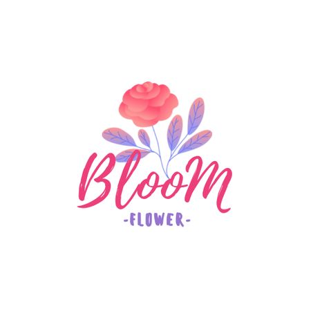 Template di design Flower Shop Ad with Blooming Plant Logo