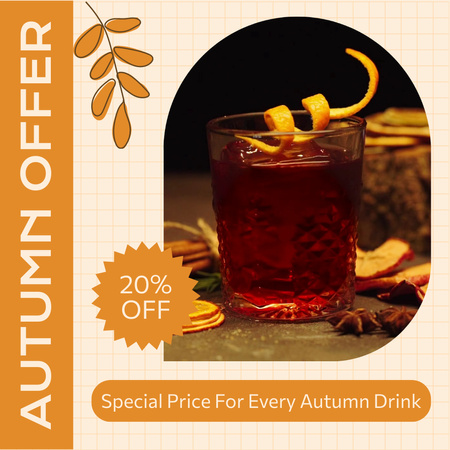 Autumn Discount on Cocktails Animated Post Design Template