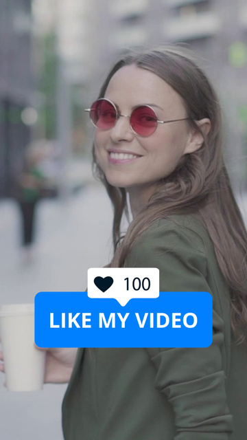 Girl with Coffee in City TikTok Video Design Template