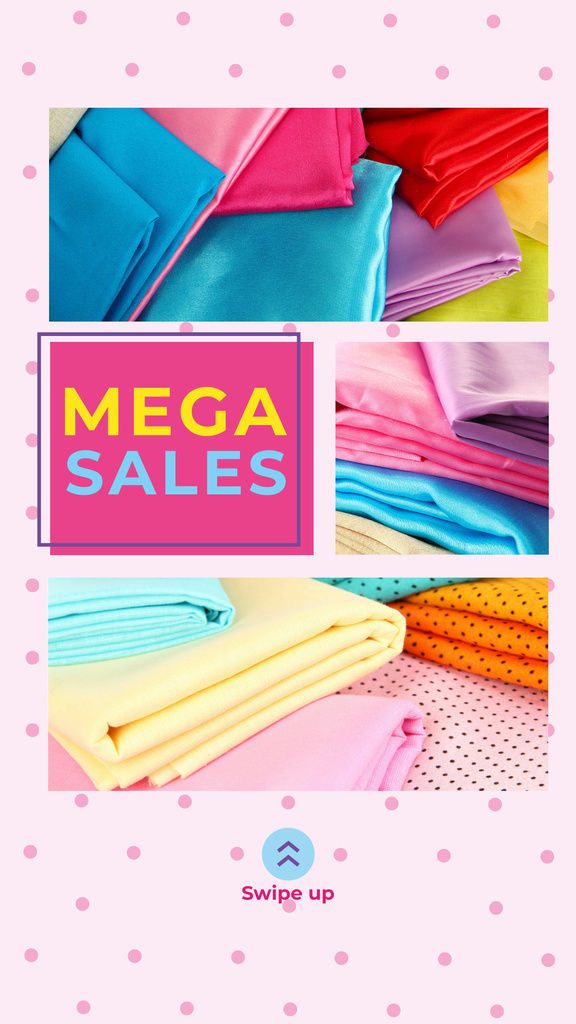 Designvorlage Sale Ad with Colorful textile pieces für Instagram Story