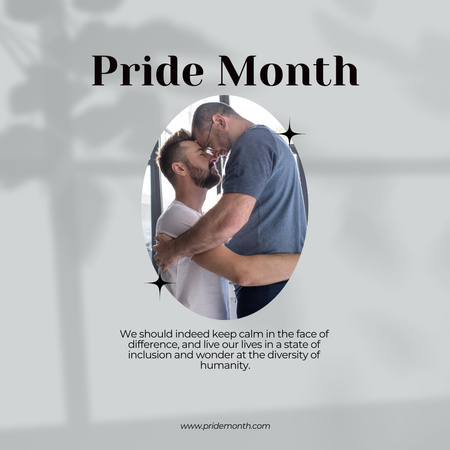 Platilla de diseño Couple of Men for Pride Month Observation Grey Instagram