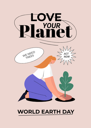 Designvorlage World Earth Day Announcement für Poster A3