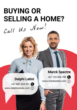 Confident Real Estate Agents Poster 28x40in – шаблон для дизайну