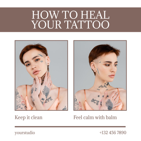 Szablon projektu Podstawowe wskazówki dotyczące gojenia tatuażu Instagram