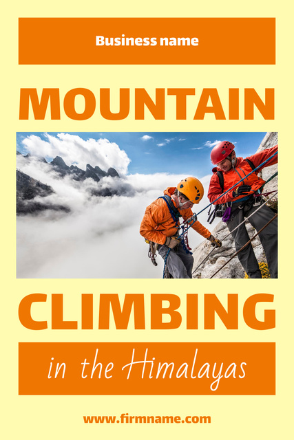 Climbers on Mountain Pinterest – шаблон для дизайну
