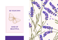 Inspirational Text on Lavender Flowers Pattern
