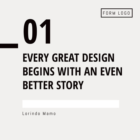 Inspirational Quote about Great Design Instagram Design Template