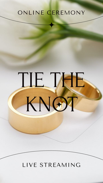 Designvorlage Tie the Knot Online Ceremony Streaming für Instagram Story